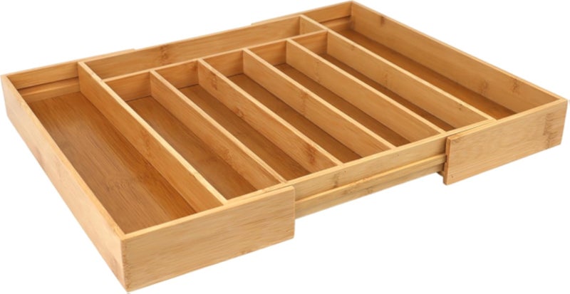 صينية أدوات مائدة من الخيزران من AUJEN | منظم أدوات مائدة خشبي أنيق لتخزين أدوات المطبخ في الأدراج